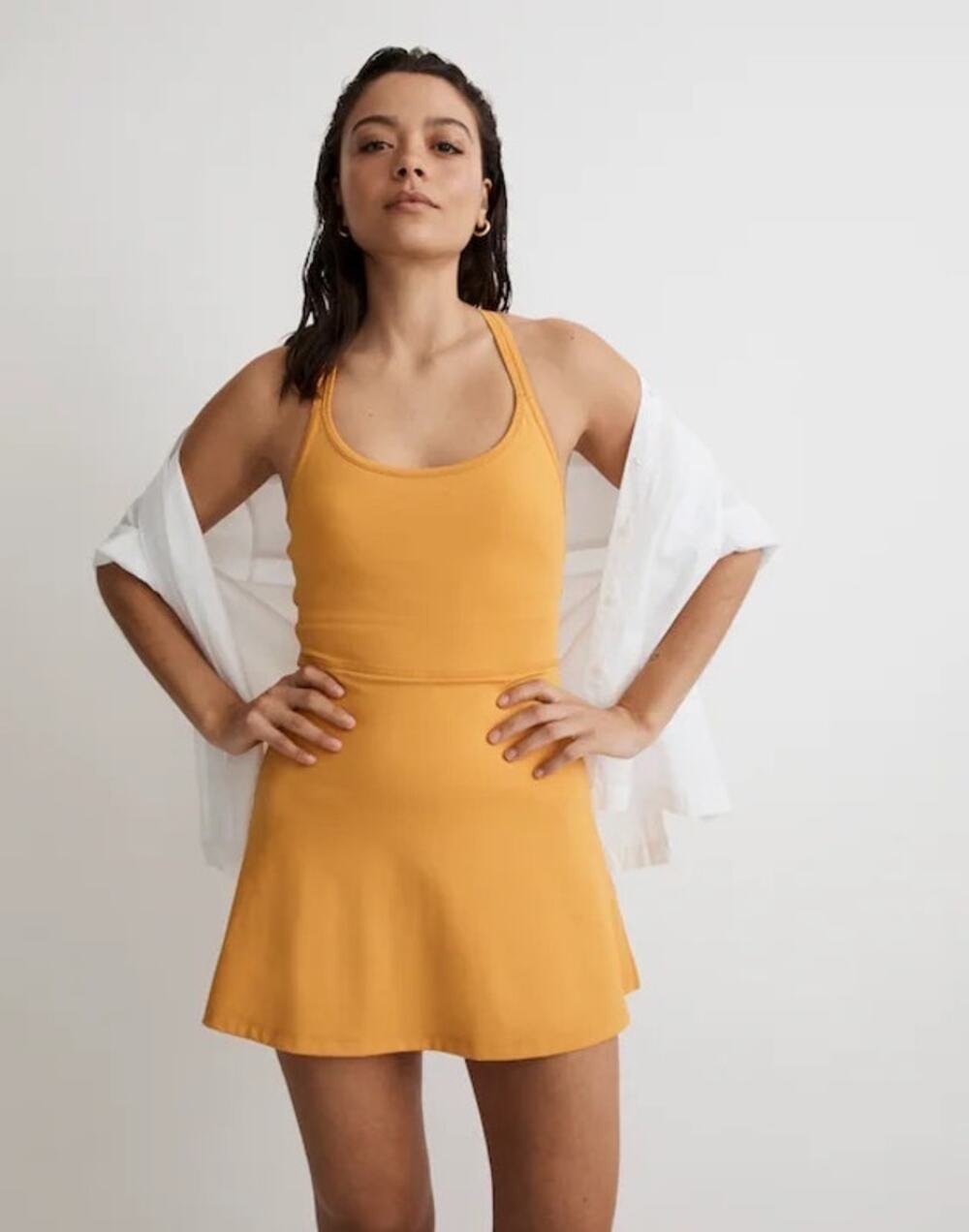 Madewell Yellow Flex Cutout Fitness Dress